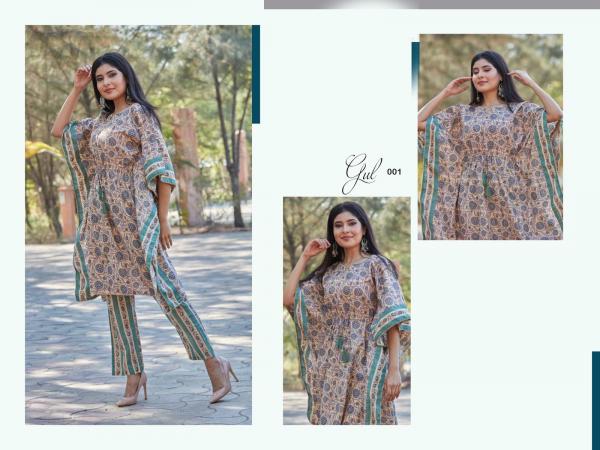 Gul Beautiful Cotton Printed Kaftan Kurti With Bottom 